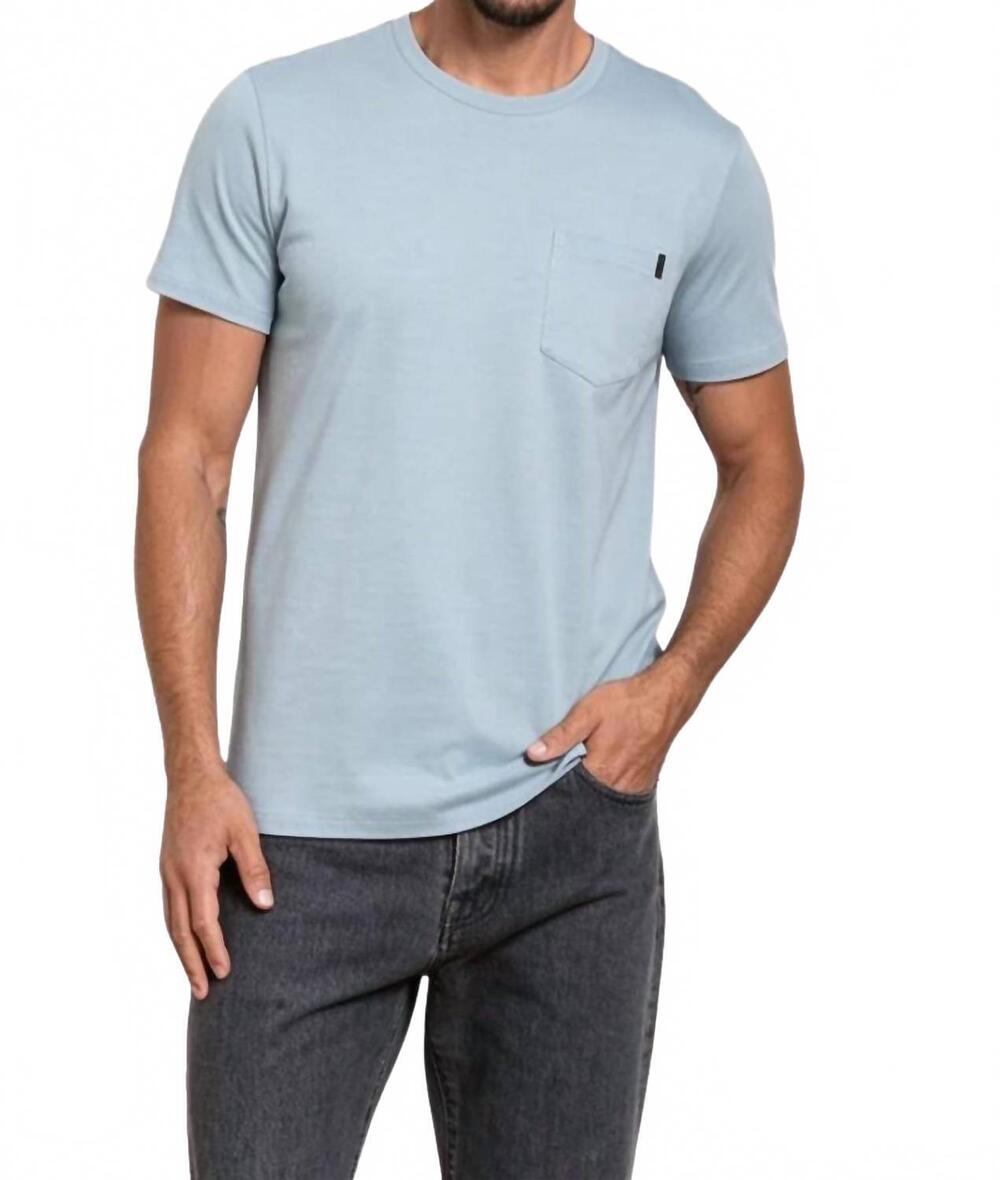 NEW MOORER bruzio crew neck short sleeve t-shirt in azzurro